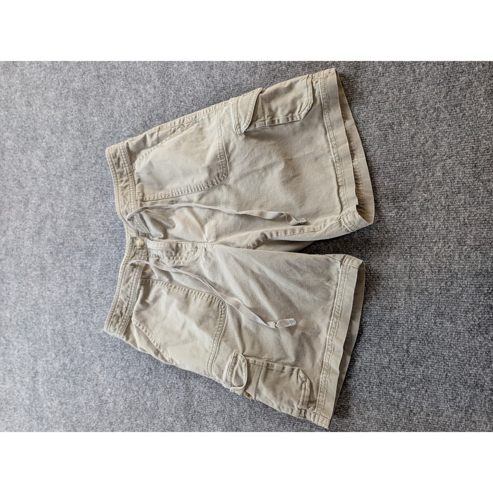 LL Bean Favorite Fit Cargo Shorts Womens 10 Khaki‎ Tan Cotton Blend 270864